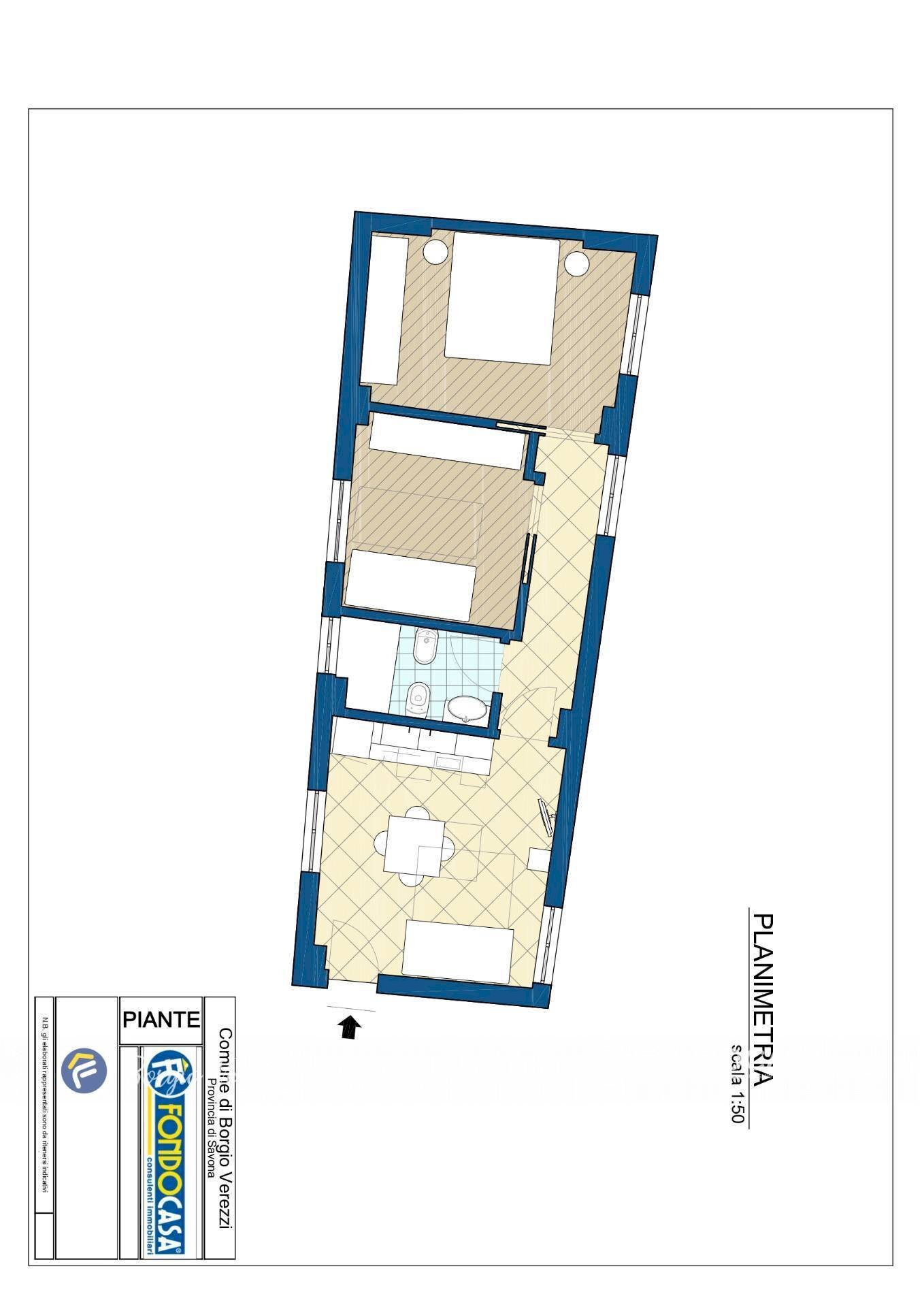 Foto 18 - Trilocale Piazza Marconi, Borgio Verezzi - planimetria 1