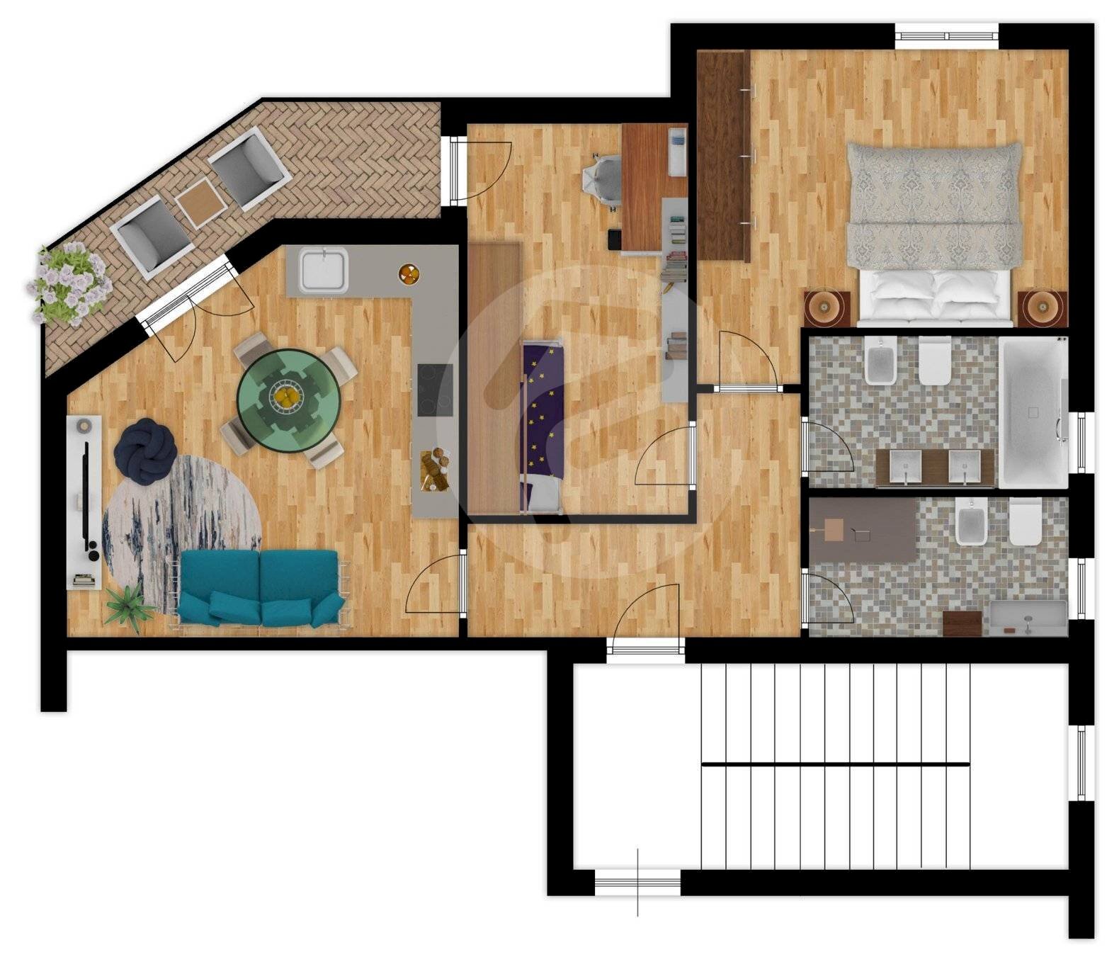 Foto 14 - Three-room apartment via airaldi
 
82, Alassio - floor plans 1