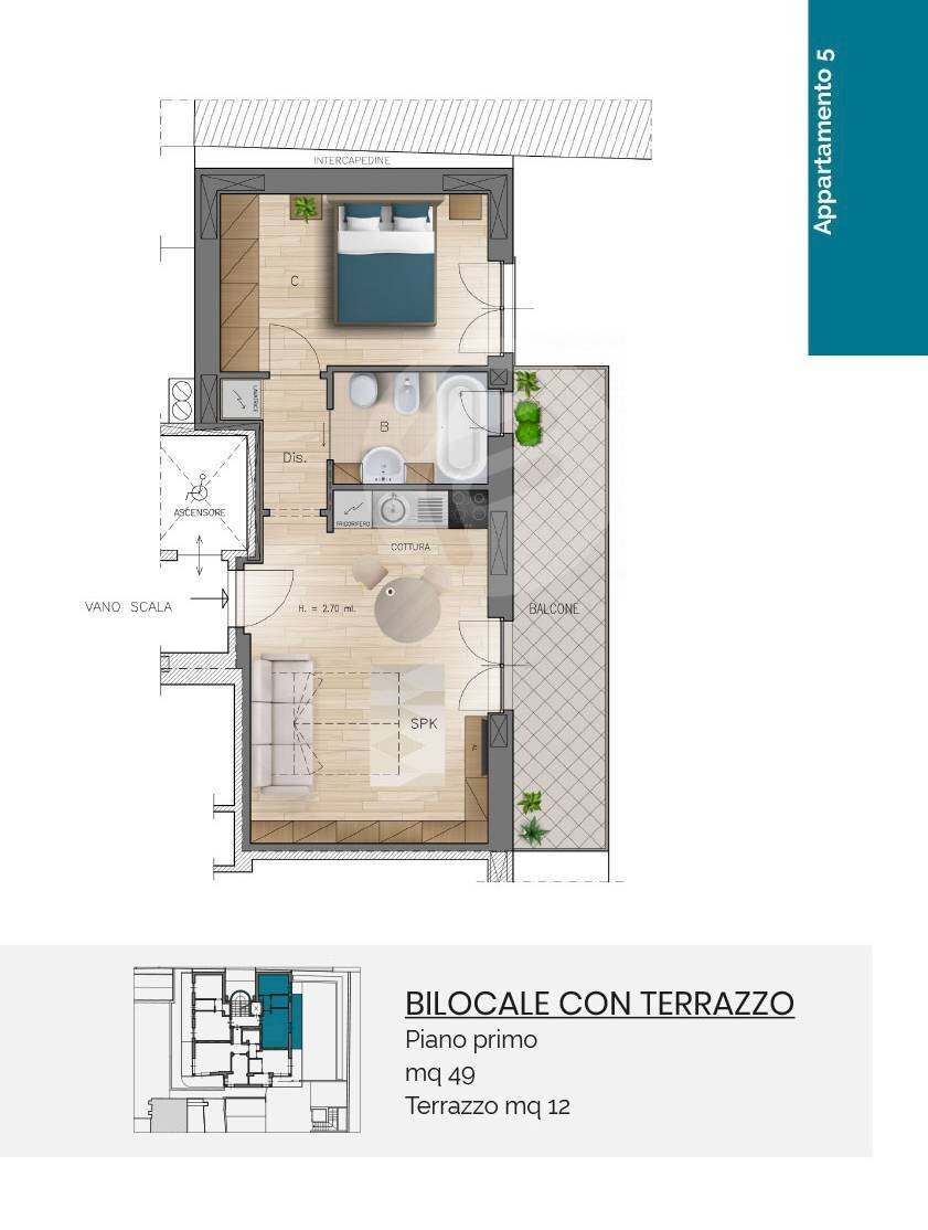 Foto 22 - Bilocale via san giovanni bosco
 
6, Alassio - planimetria 1