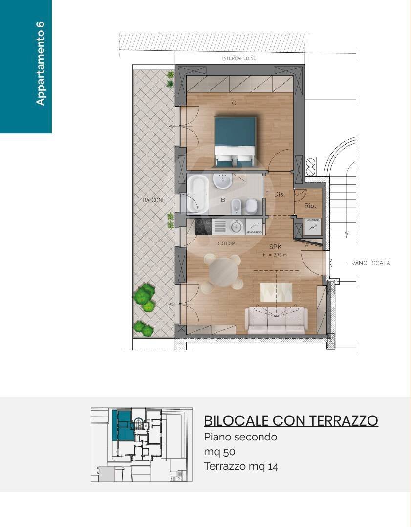 Foto 15 - Bilocale via san giovanni bosco
 
6, Alassio - planimetria 1
