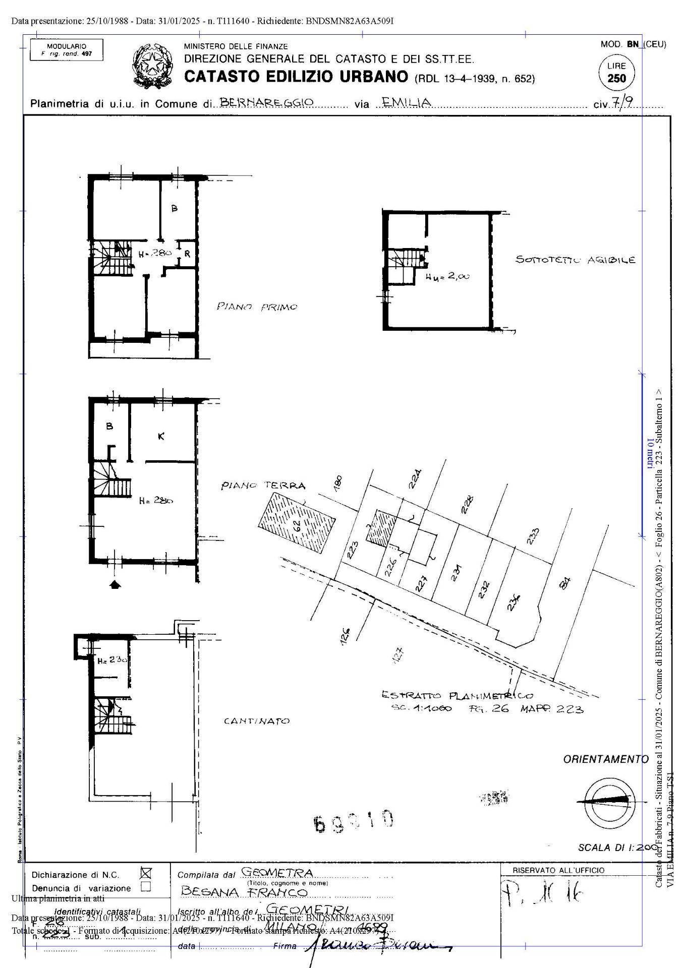 Foto 25 - Casa semi indipendente Emilia
 
7, Bernareggio - planimetria 1