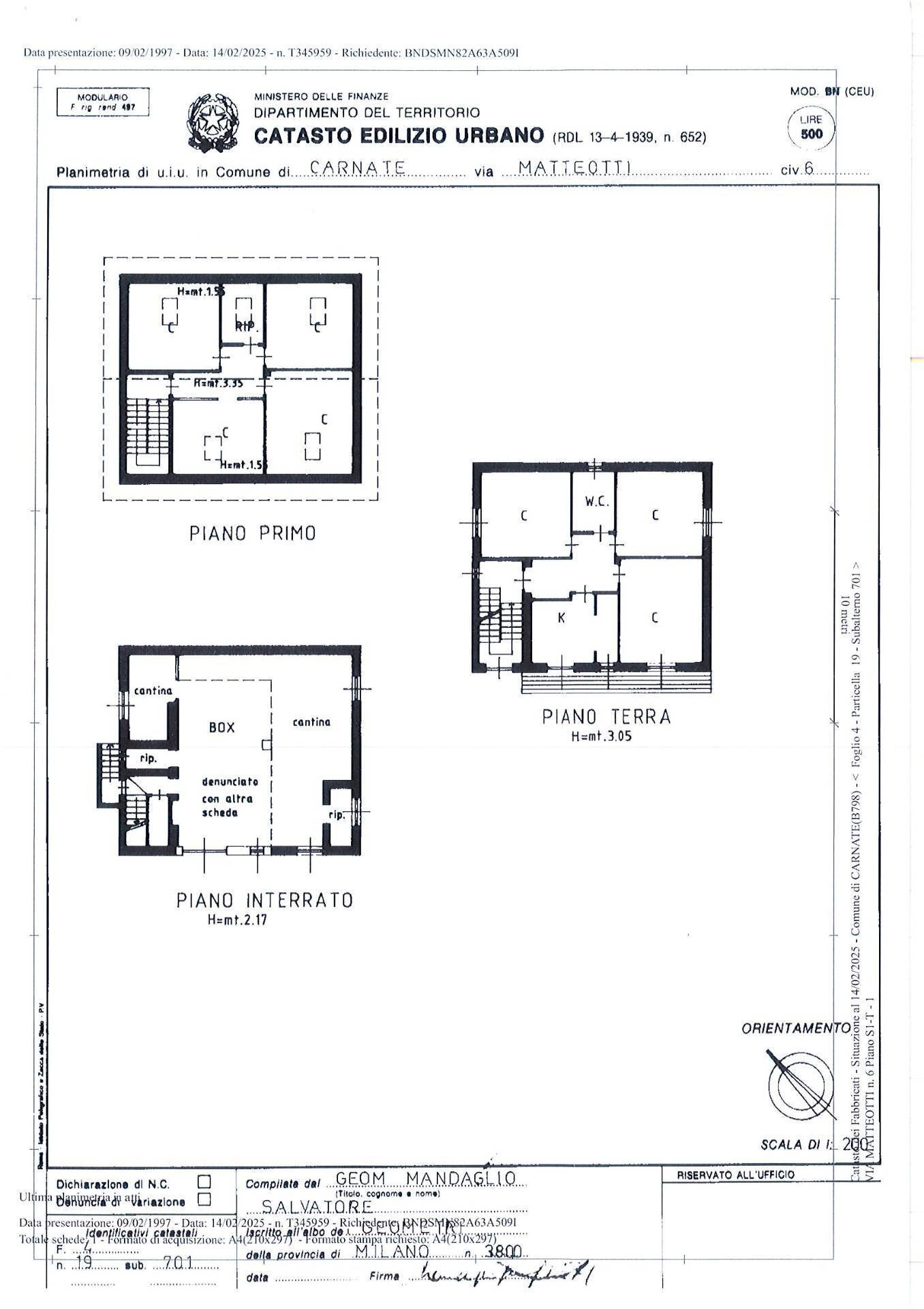 Foto 24 - Independent house MATTEOTTI
 
6, Carnate - floor plans 1