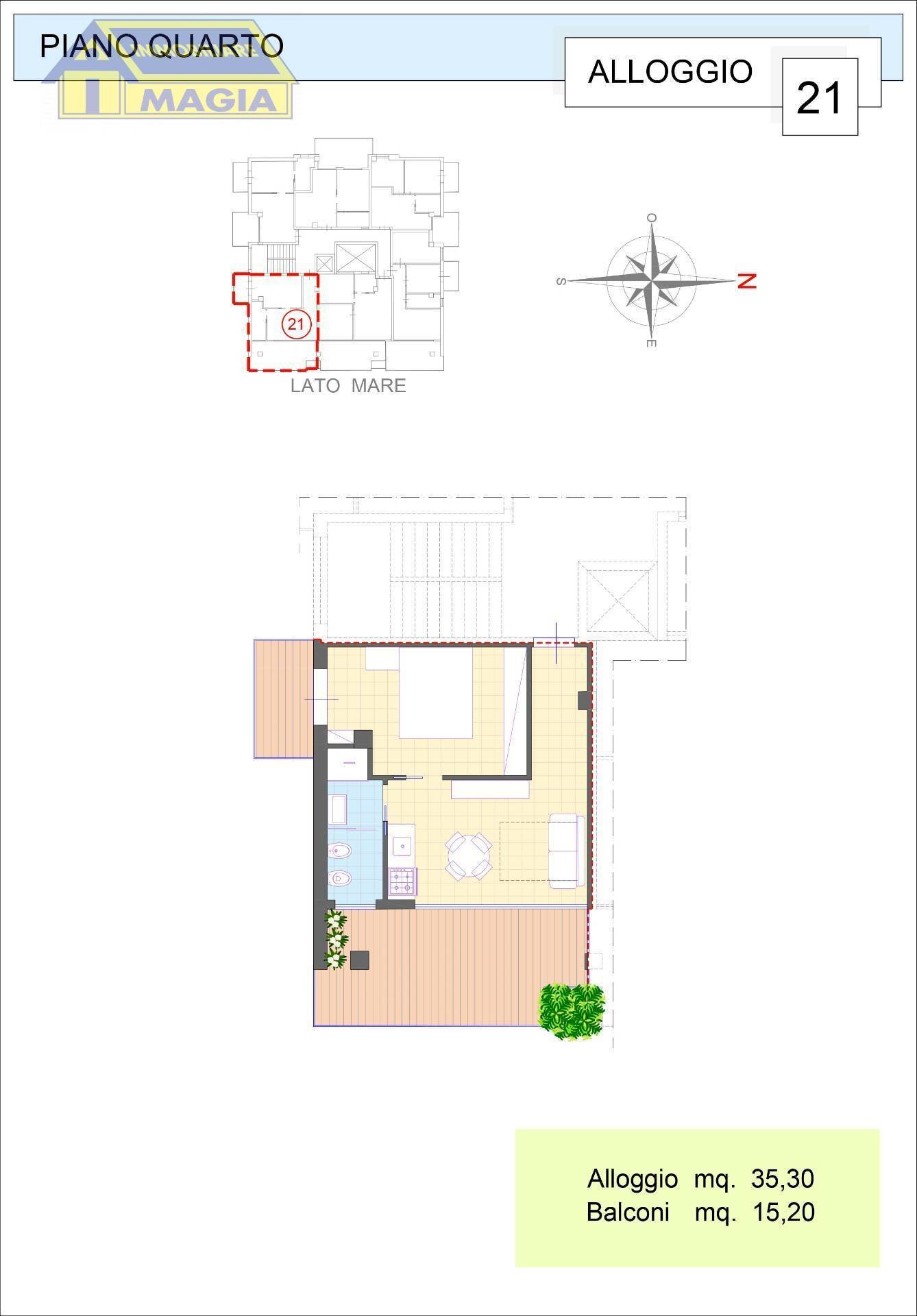 Foto 2 - Bilocale 70, Alba Adriatica - planimetria 1