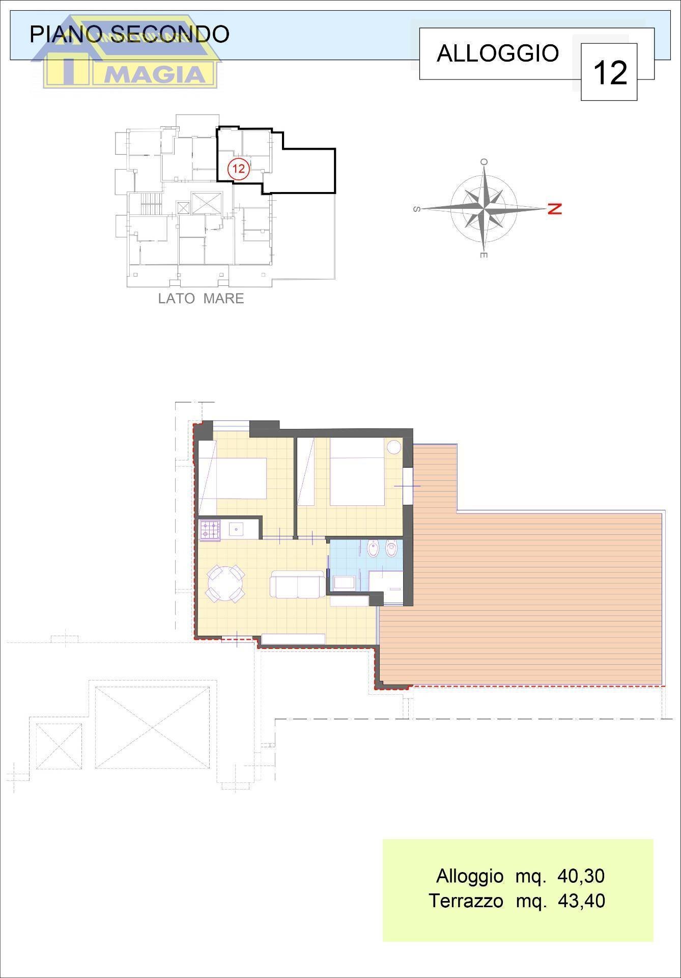 Foto 2 - Trilocale 70, Alba Adriatica - planimetria 1