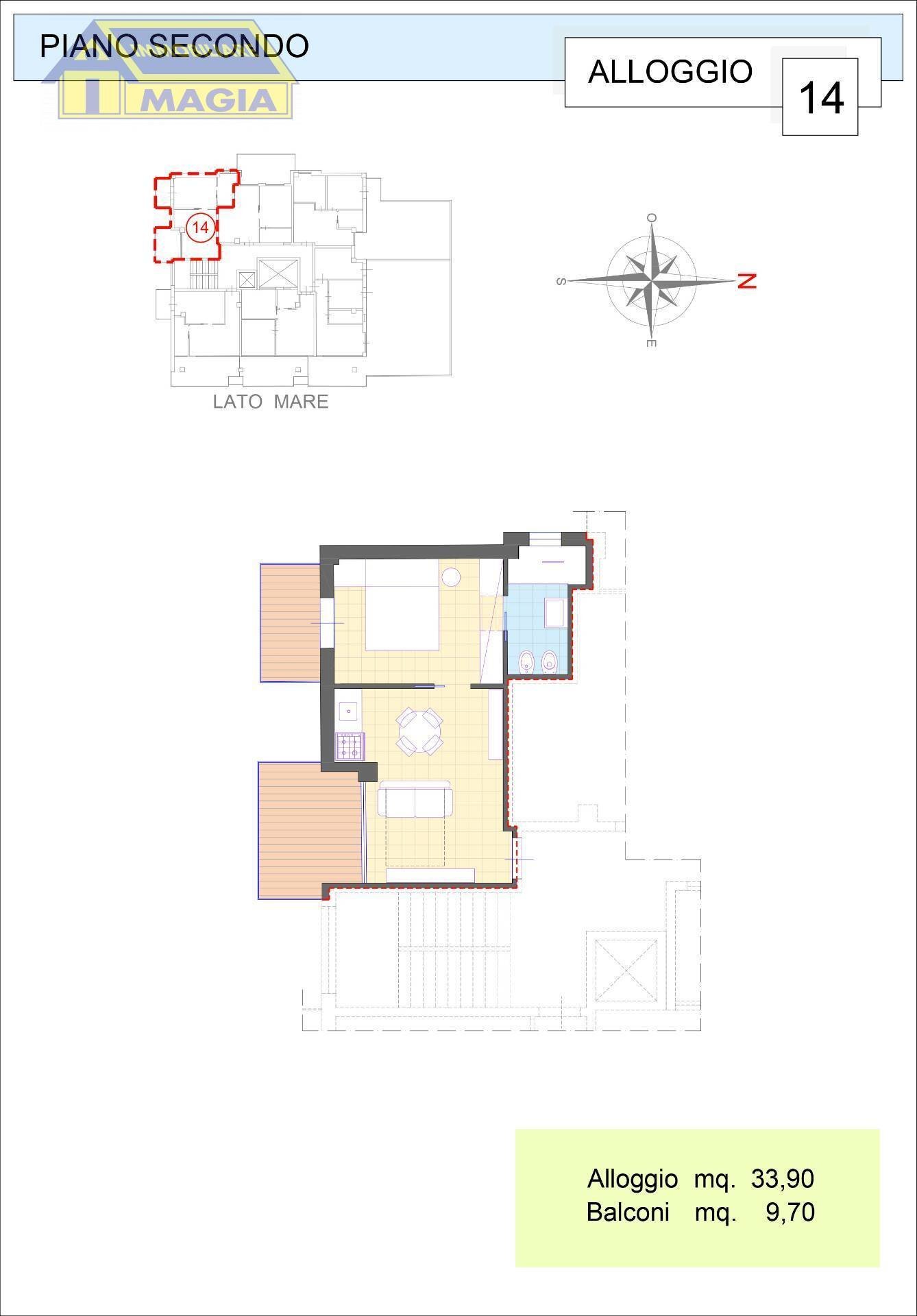 Foto 2 - Bilocale 70, Alba Adriatica - planimetria 1