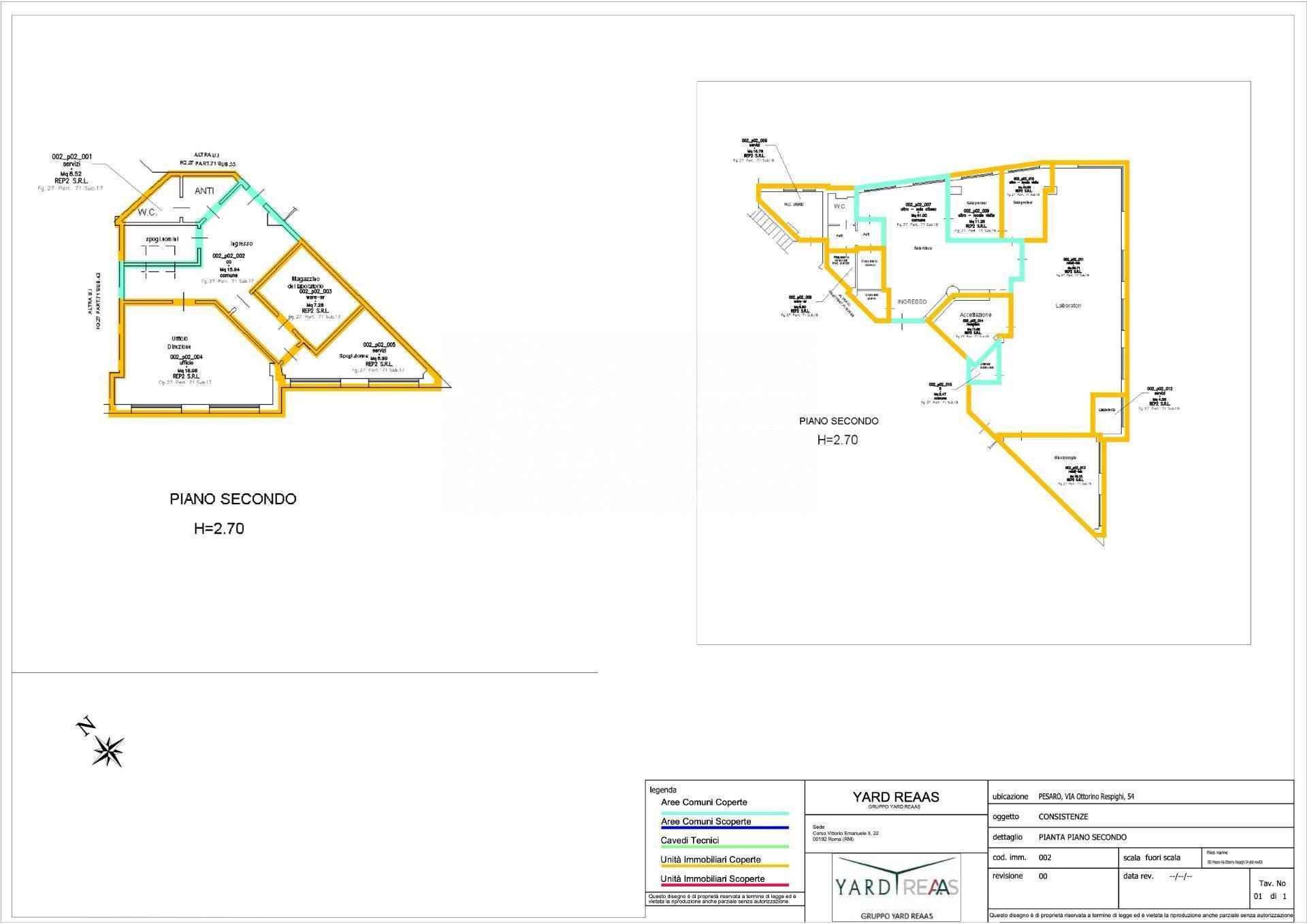 Foto 34 - Laboratorio Via Ottorino Respighi
 
54, Pesaro - planimetria 1