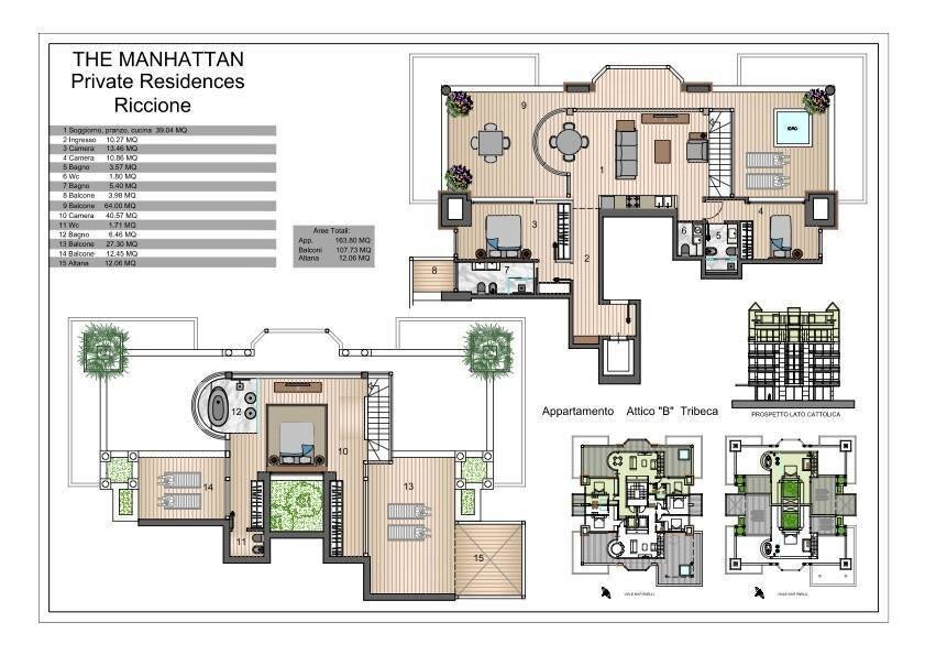 Foto 4 - Attico Viale Martinelli, Riccione - planimetria 1