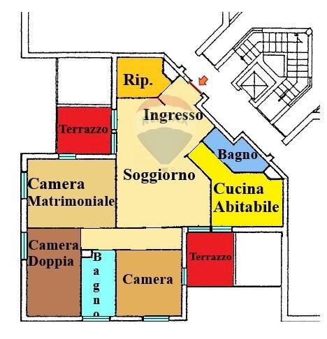 Pianta 2D - Quadrilocale piazza C. Colombo
 
9, Brugherio - planimetria 1