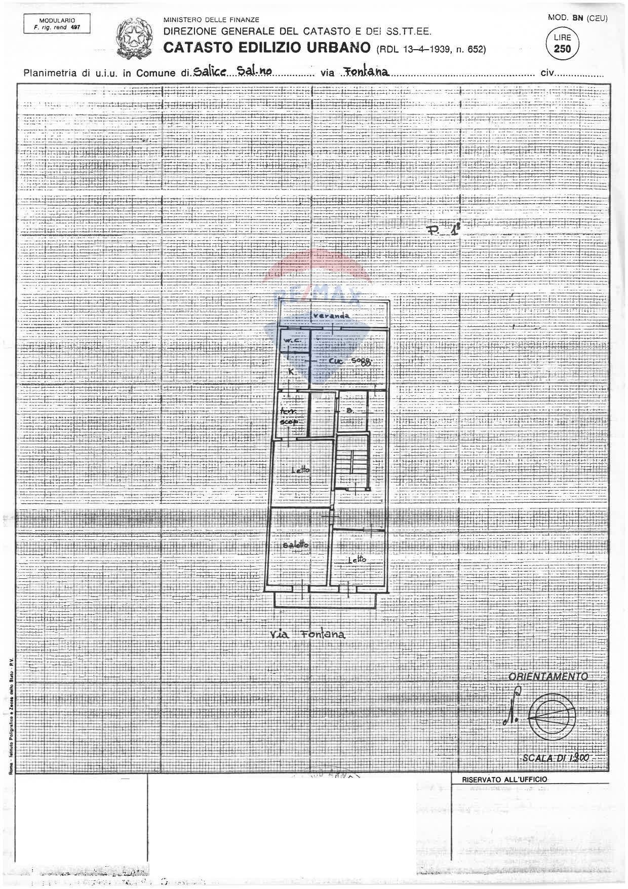 Pianta 2D - Casa indipendente Via Fontana
 
15, Salice Salentino - planimetria 1