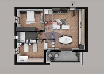 Pianta 3D - Trilocale Via Ospedale Di Venere
 
83, Bari - foto 6