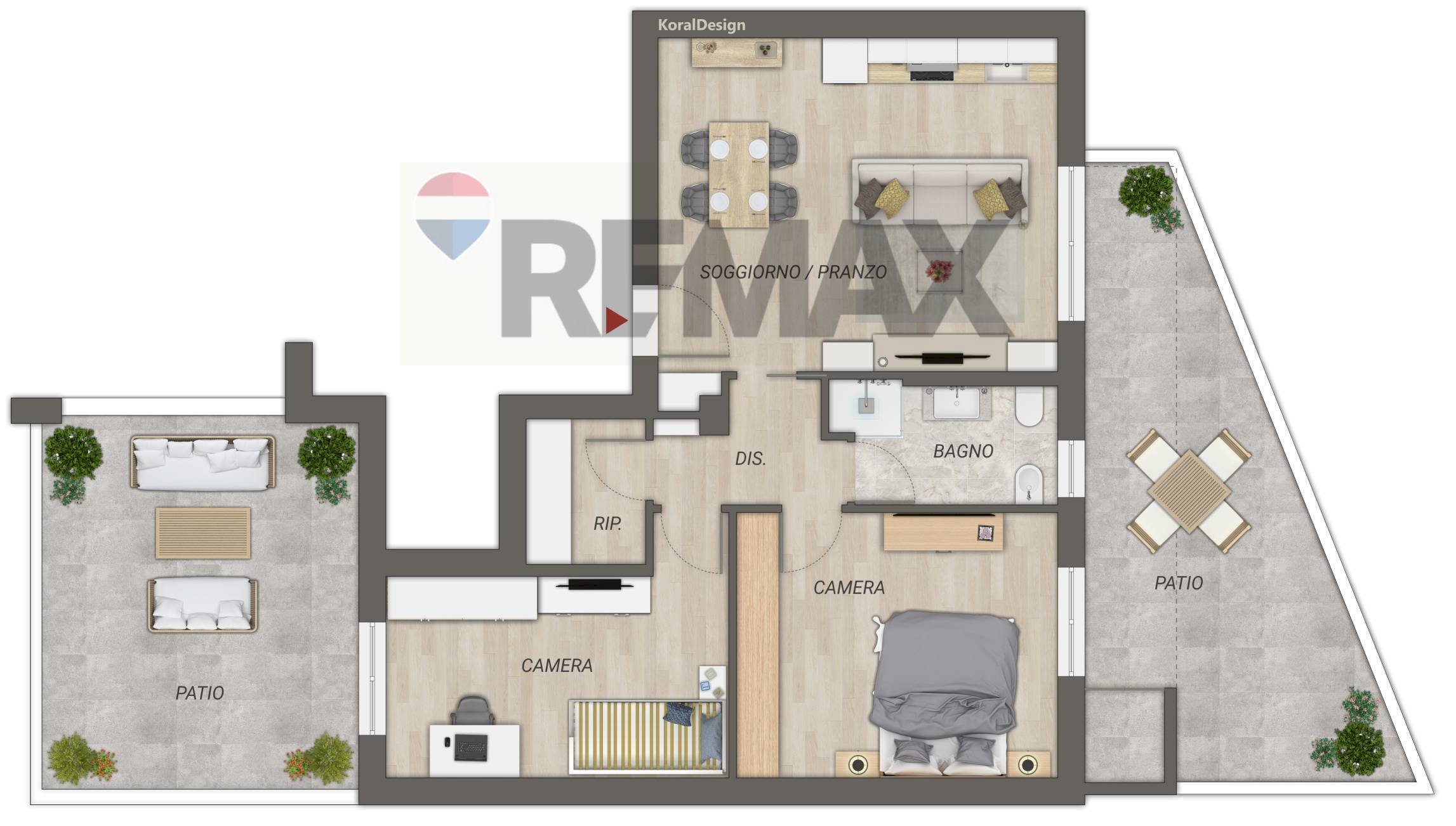 Pianta 2D - Three-room apartment Via Carlo Levi, Bitritto - photo 2