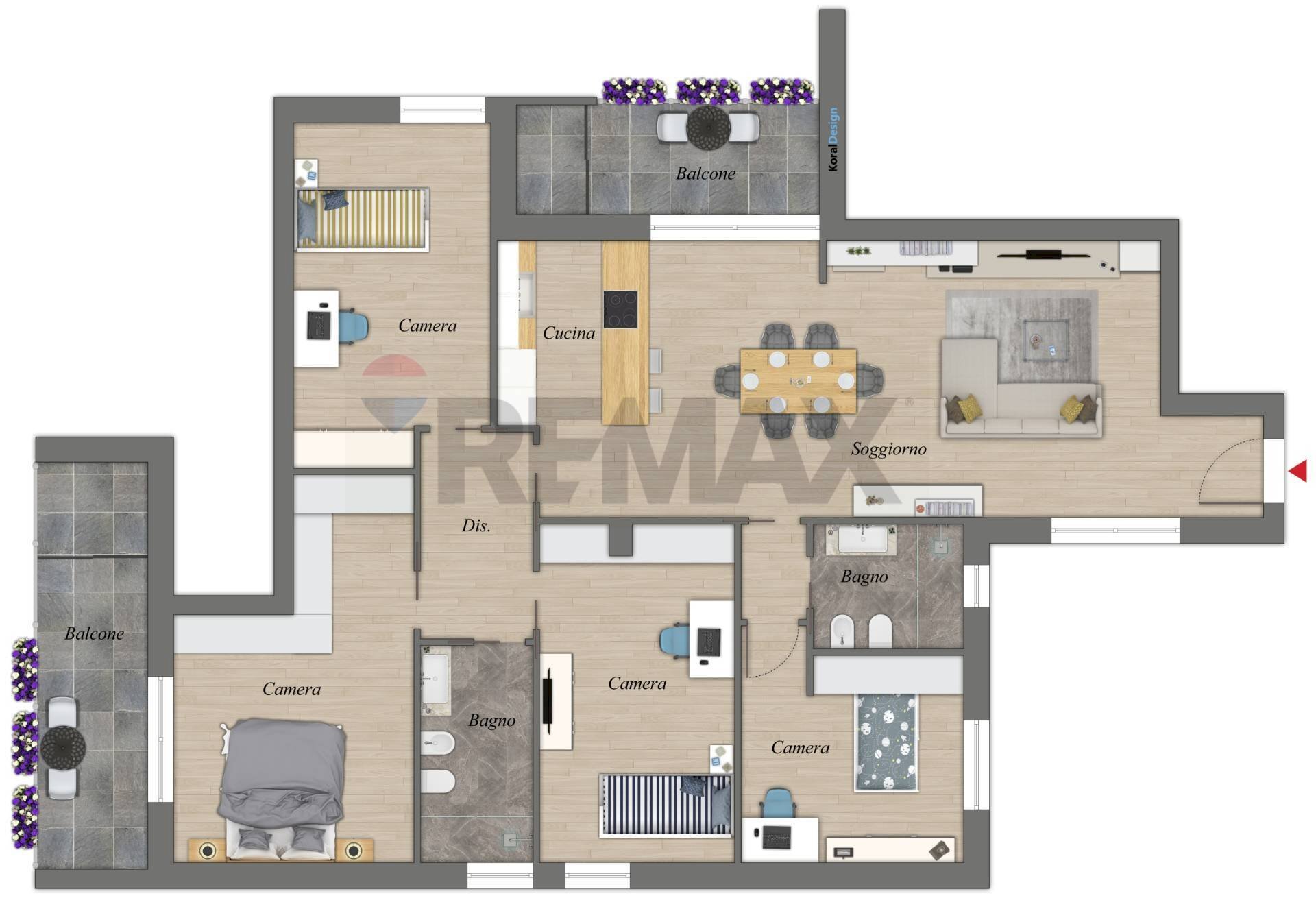 Pianta 2D - Four-room apartment Via Carlo Levi, Bitritto - photo 2