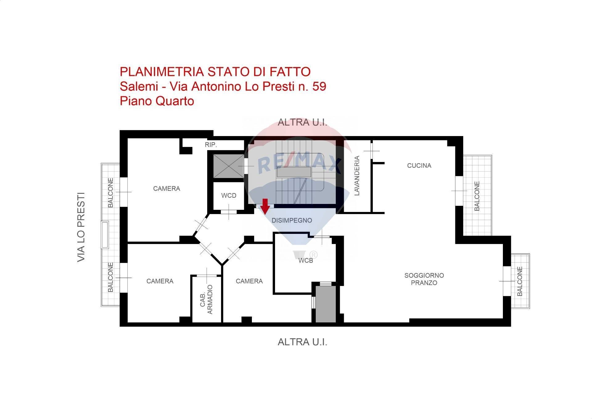 Pianta 2D - Appartamento Via Antonino Lo Presti
 
59, Salemi - planimetria 1