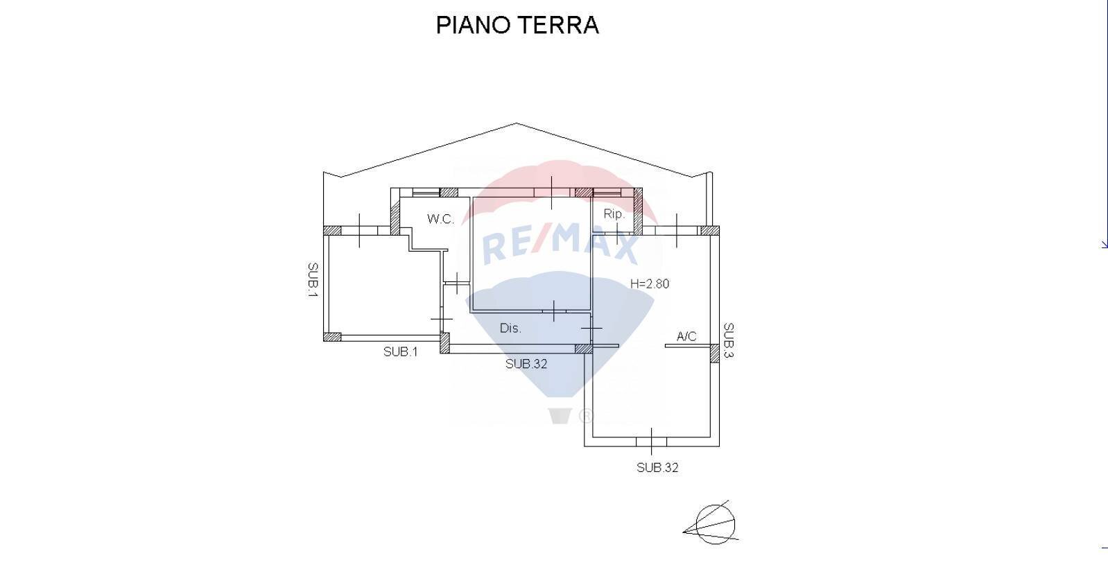 Pianta 2D - Trilocale Via Fondannone
 
22, Santa Venerina - planimetria 1