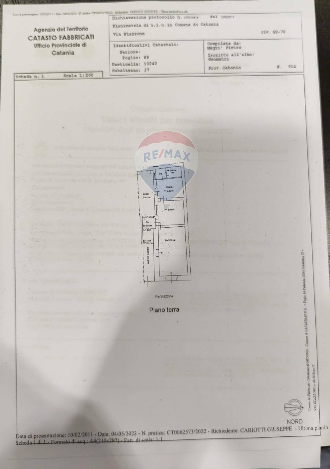Pianta 2D - Appartamento Via Stazzone
 
68, Catania - planimetria 1
