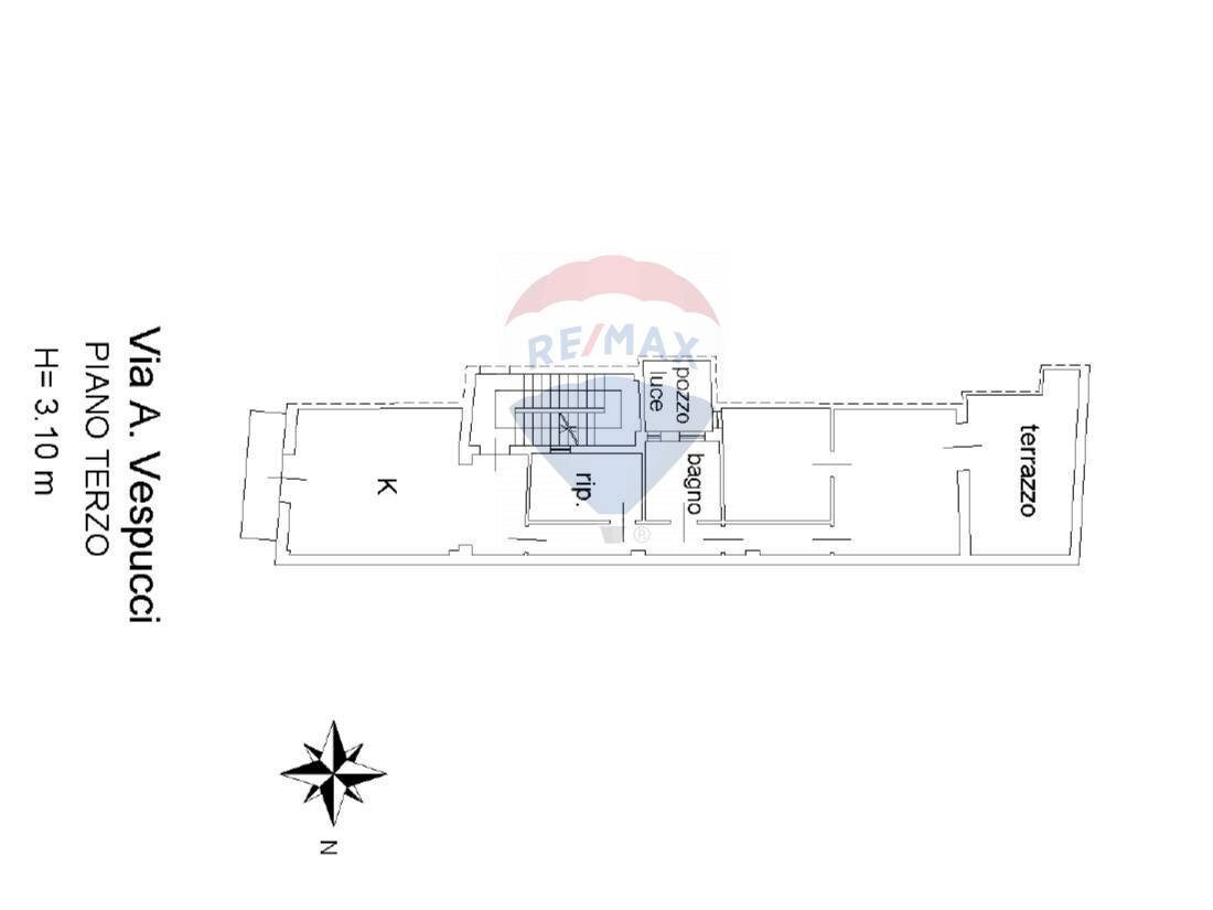 Pianta 2D - Quadrilocale Via Amerigo Vespucci
 
85, Paterno - planimetria 1