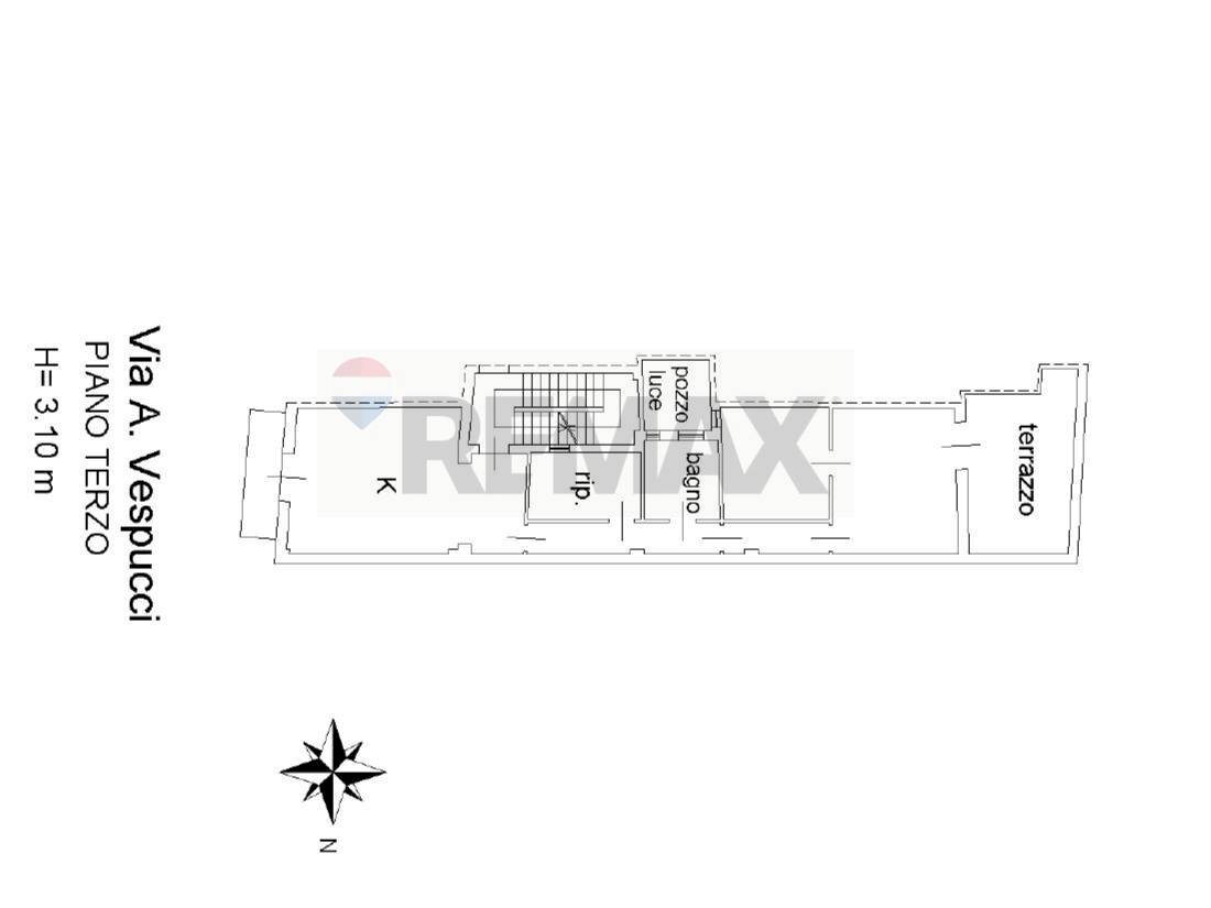 Pianta 2D - Quadrilocale Via Amerigo Vespucci
 
85, Paterno - planimetria 1