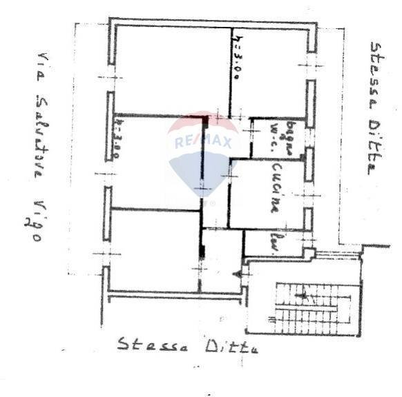 Pianta 2D - Quadrilocale via Salvatore Vigo
 
35, Acireale - planimetria 1
