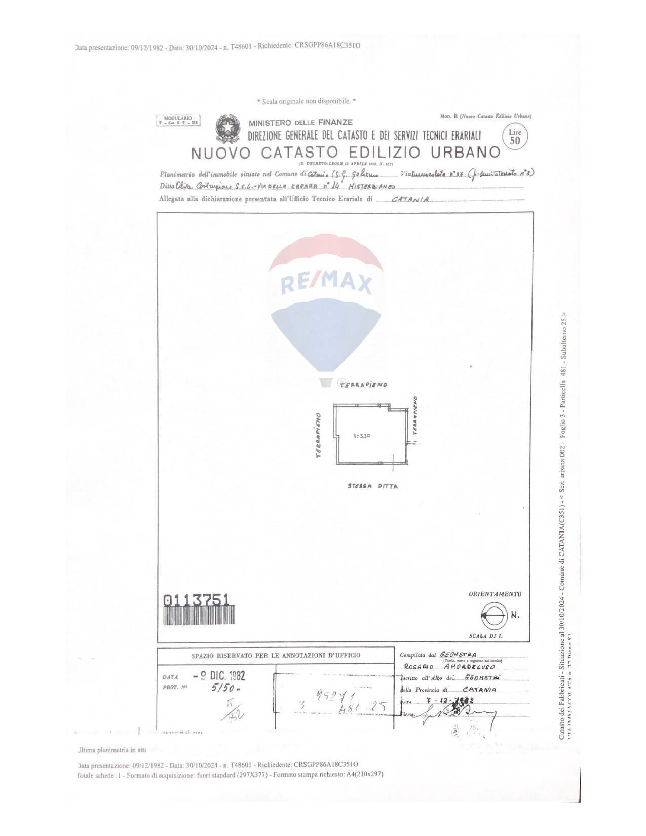 Pianta 2D - Box Via Immacolata
 
37, Catania - planimetria 1