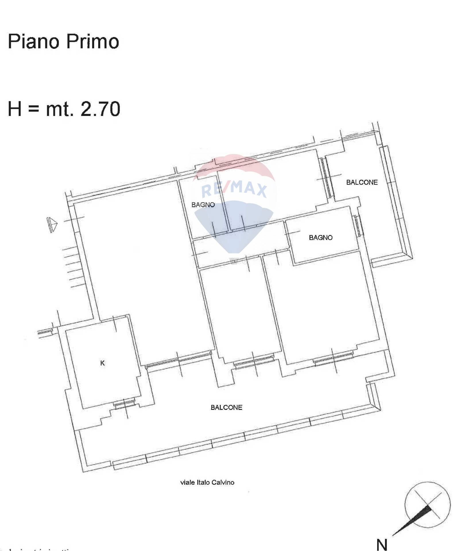 Pianta 2D - Appartamento Viale Italo Calvino
 
49, Roma - planimetria 1