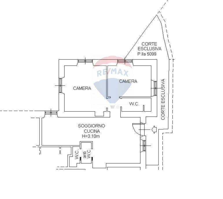Pianta 2D - Four-room apartment Via Fratelli Pellas, Perugia - floor plans 1