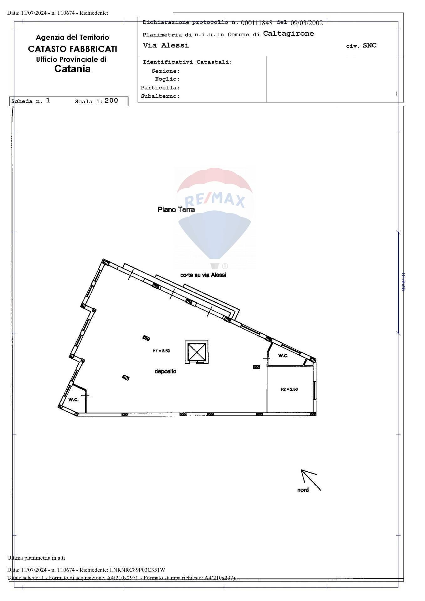 Pianta 2D - Magazzino Via Alessi
 
4-6-8, Caltagirone - planimetria 1