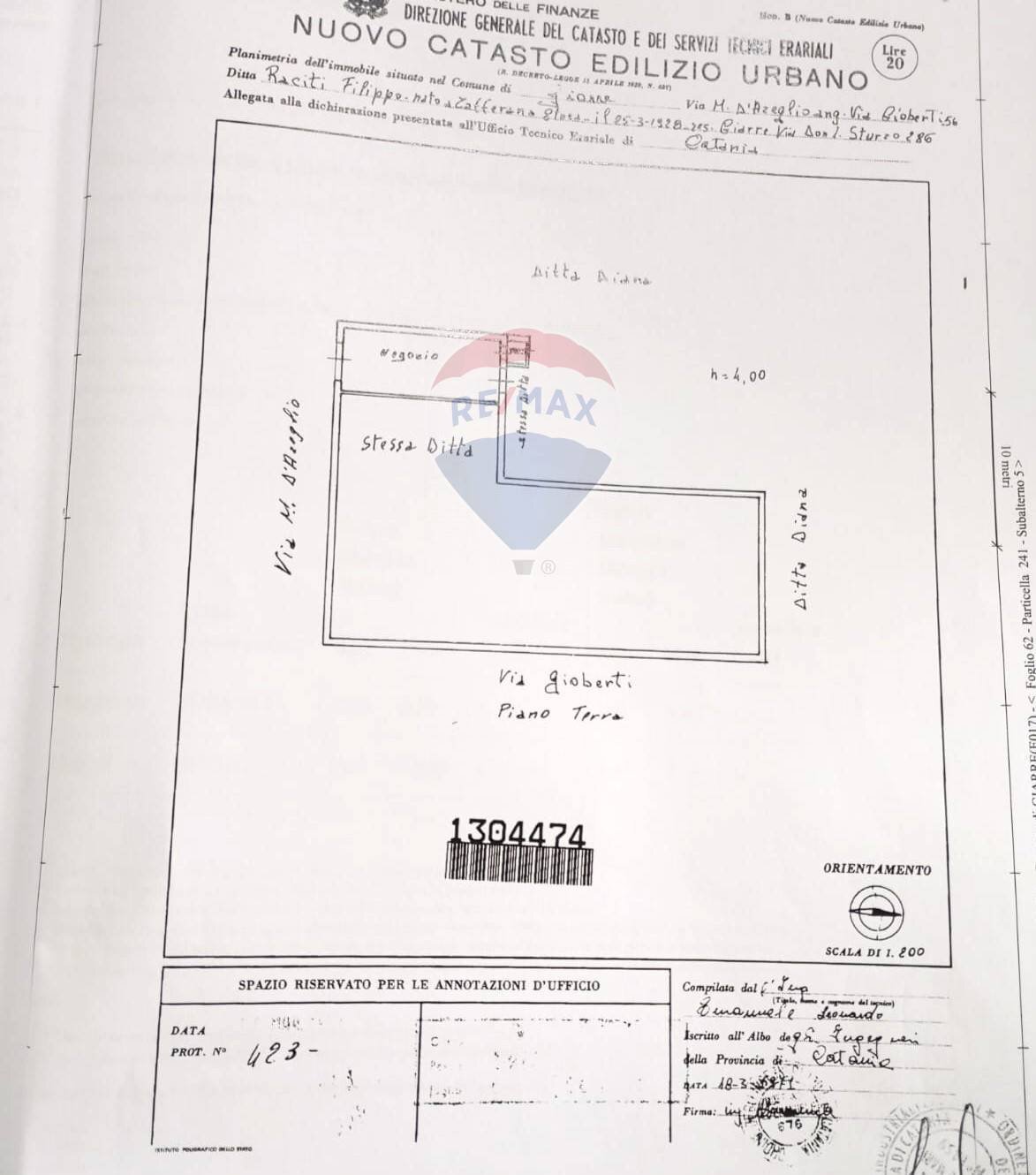 Pianta 2D - Negozio via Gioberti
 
56, Giarre - planimetria 1