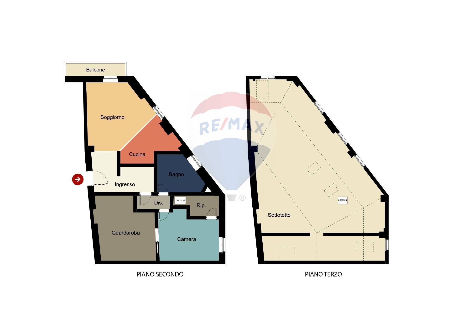Pianta 2D - Quadrilocale Lovere - planimetria 1