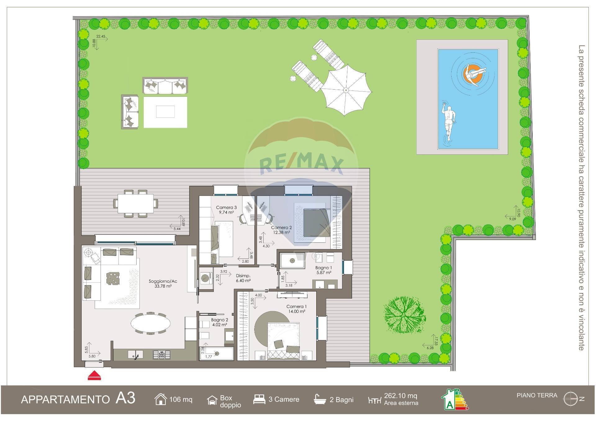 Pianta 2D - Four-room apartment via gramsci, Bernareggio - floor plans 1