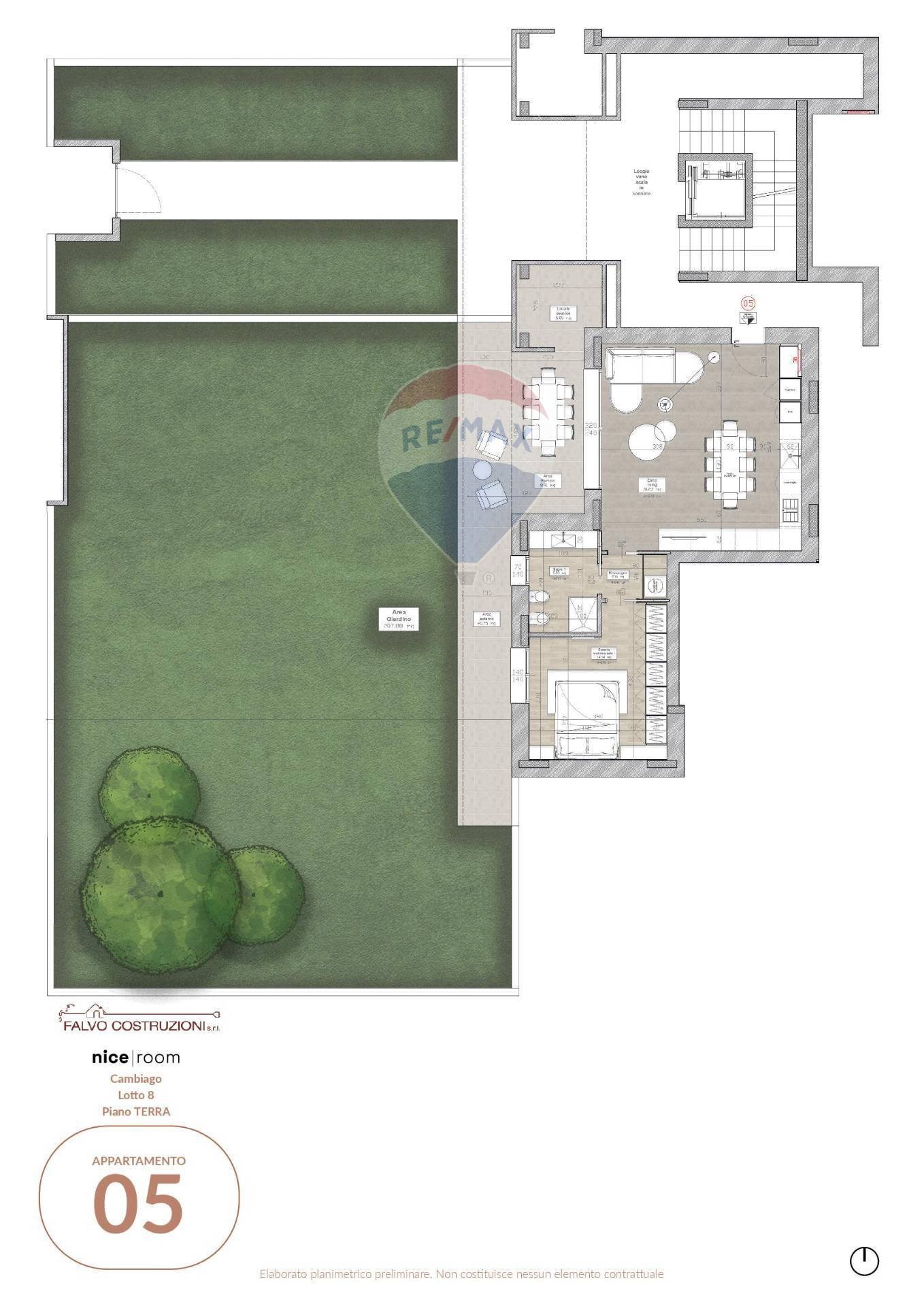 Pianta 2D - Two-room apartment VIA MARTIRI DELLE FOIBE, Cambiago - floor plans 1