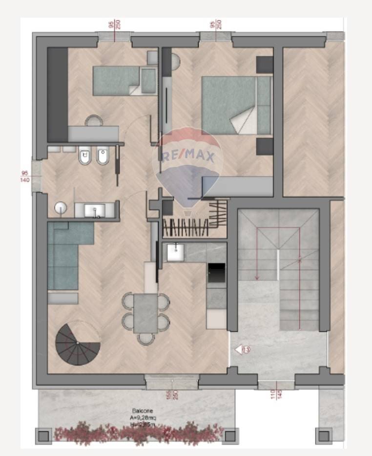 Pianta 2D - Three-room apartment Albuzzano - floor plans 1