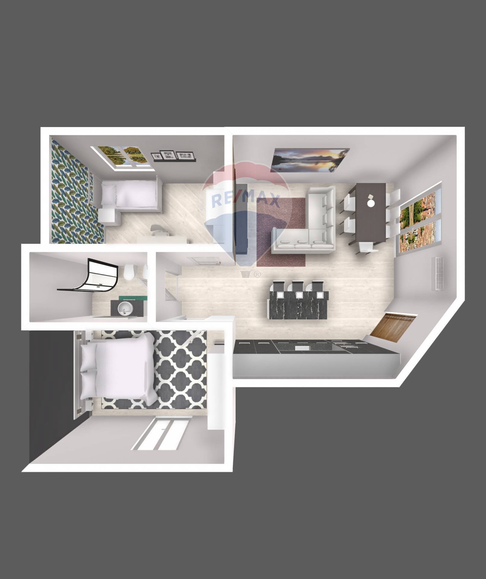 Pianta 3D - Bilocale Motta Visconti - foto 2