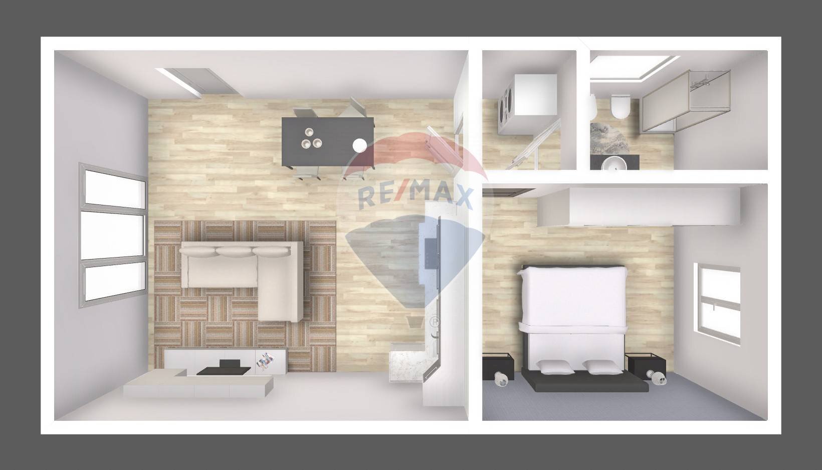 Pianta 3D - Bilocale Motta Visconti - foto 3