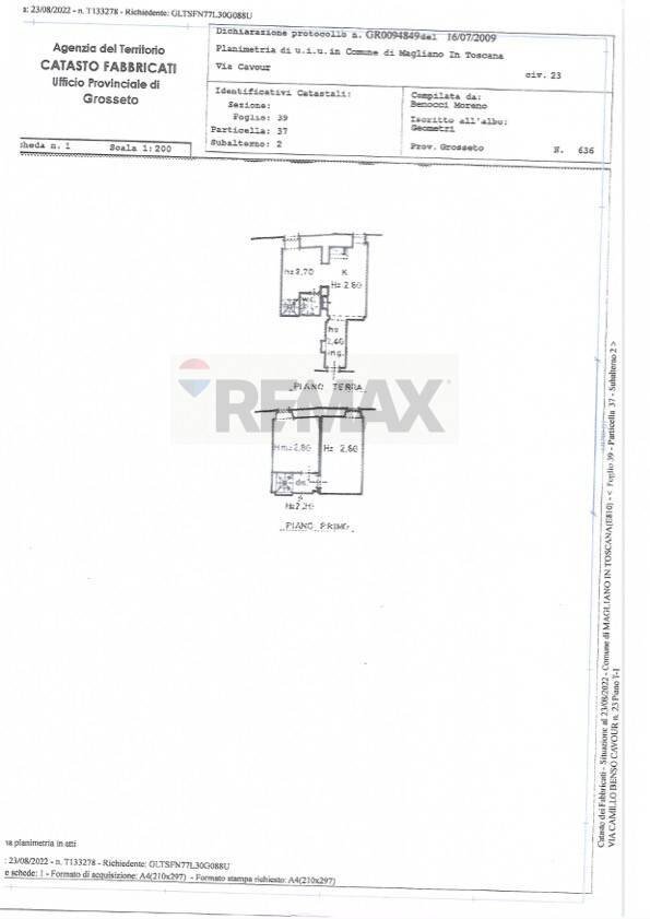 Pianta 2D - Trilocale Cavour
 
23, Magliano in Toscana - planimetria 1