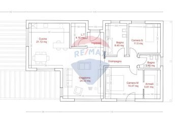 Pianta 2D - Terreno edificabile via di cerreto borgo a mozzano, Borgo a Mozzano - foto 2