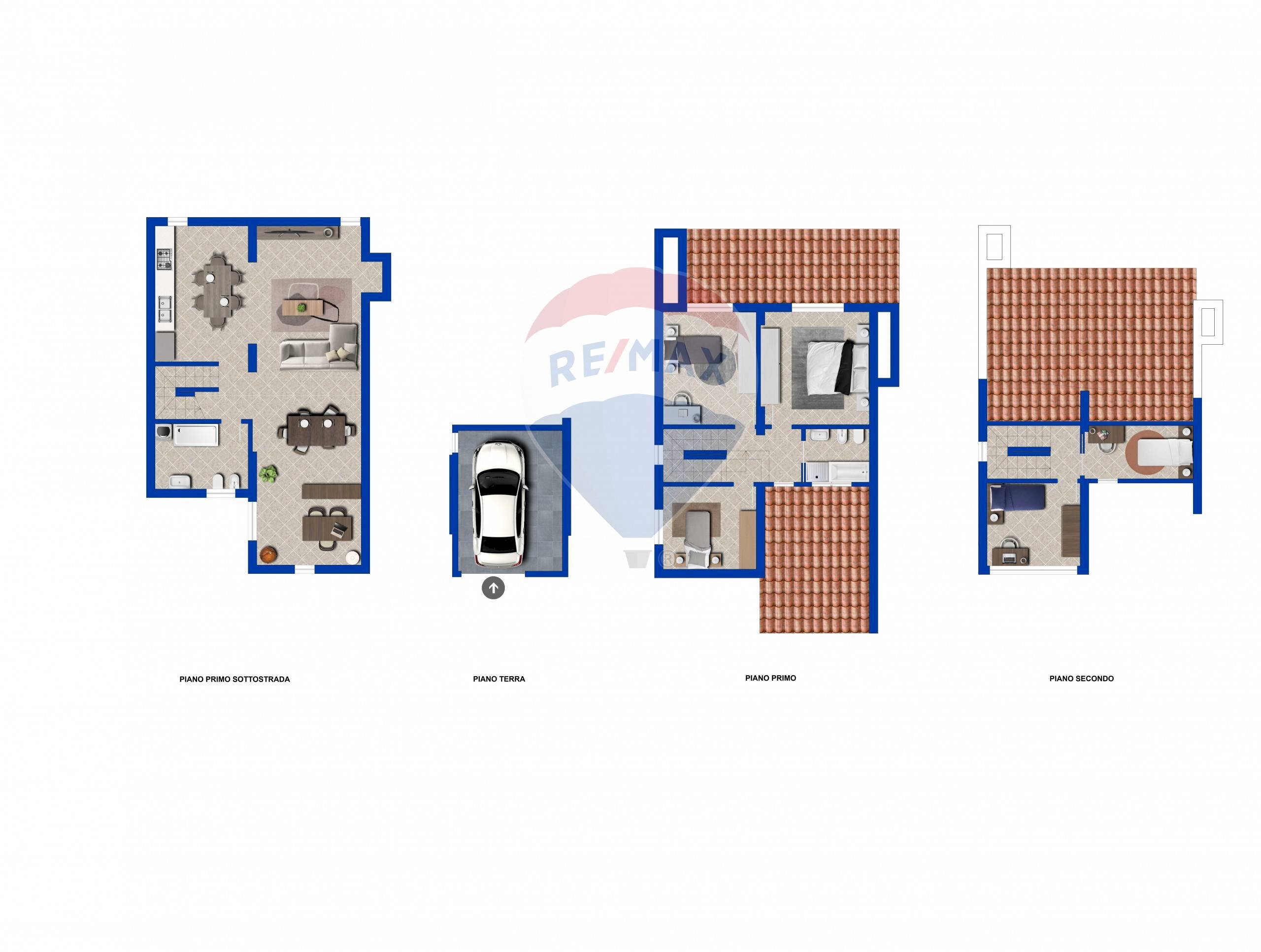 Pianta 2D - Terraced Villa Via Rodolfo Morandi
 
2F, Sassari - floor plans 1