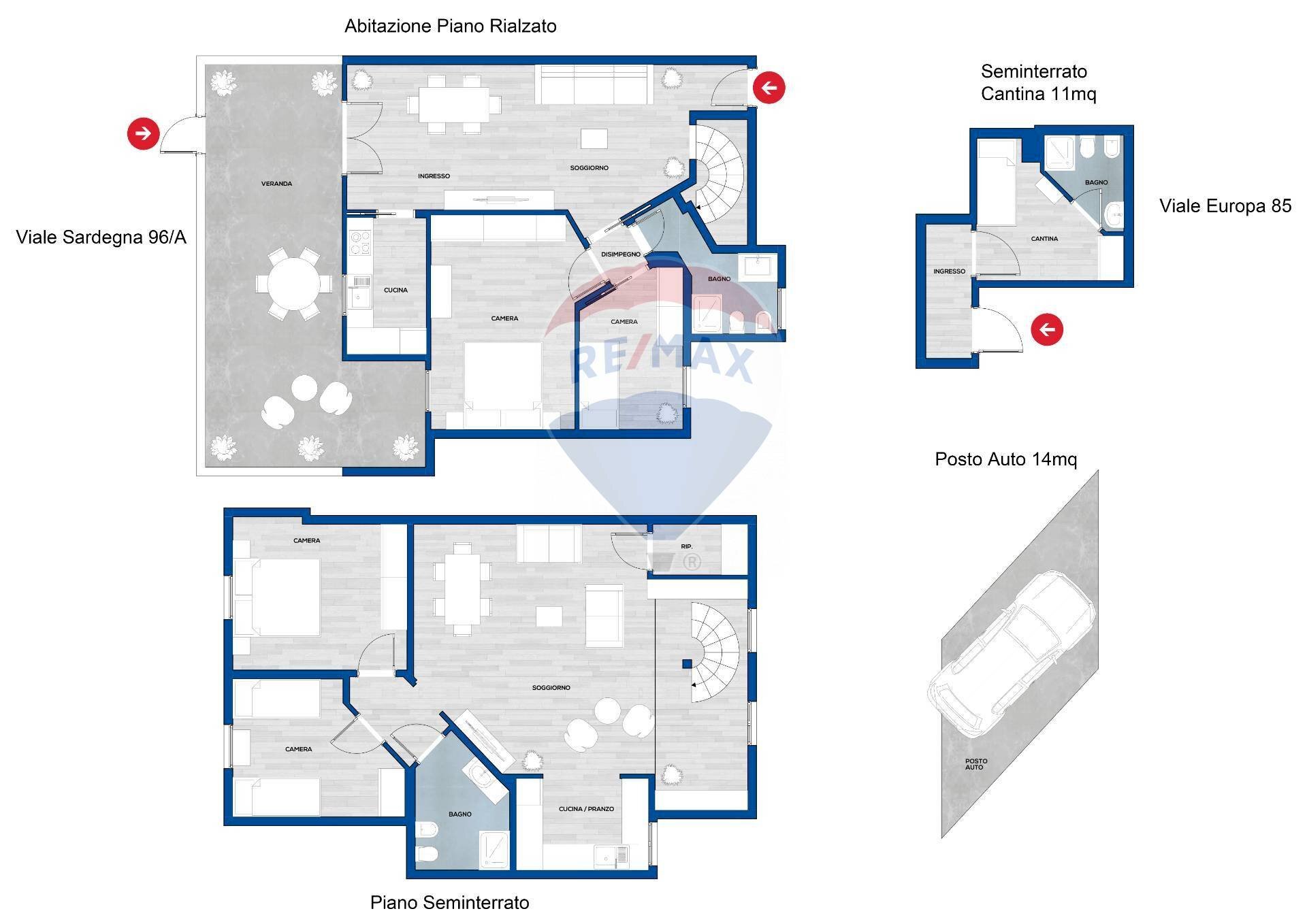 Pianta 2D - Appartamento Via Sardegna
 
96/A, Alghero - planimetria 1