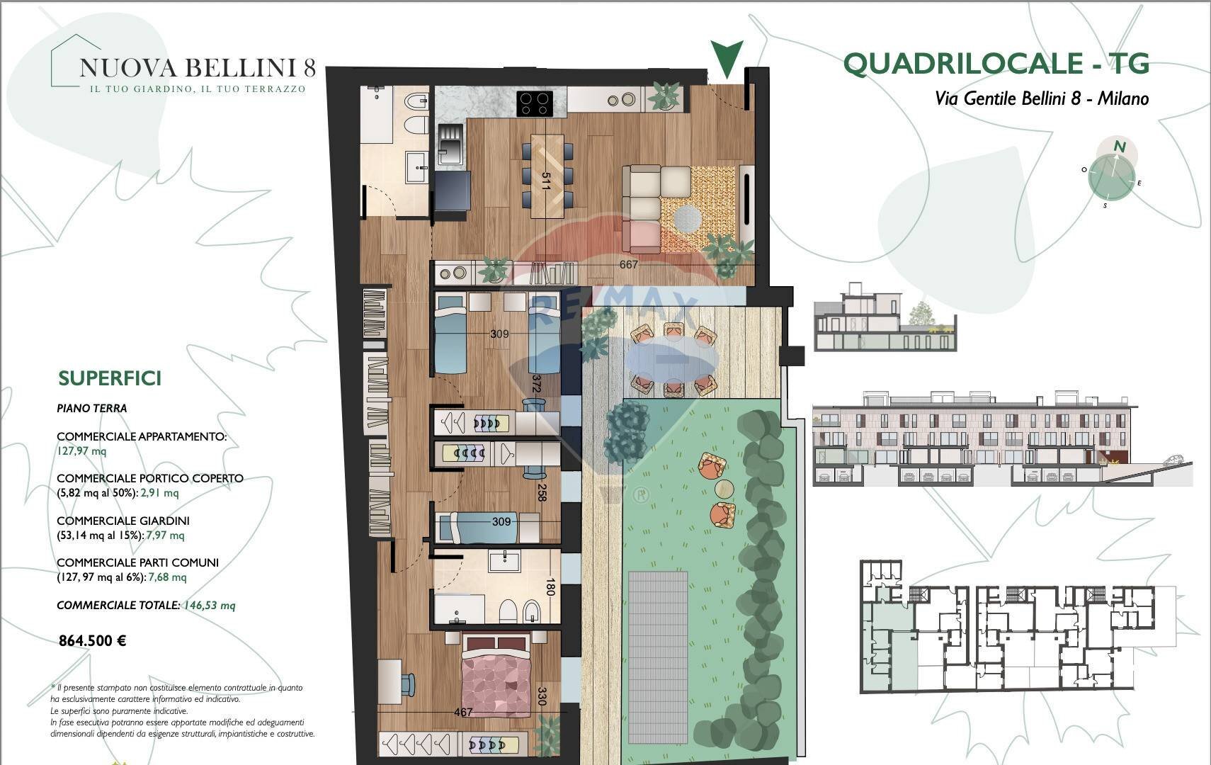 Pianta 2D - Appartamento Via Gentile Bellini
 
8, Milano - foto 2