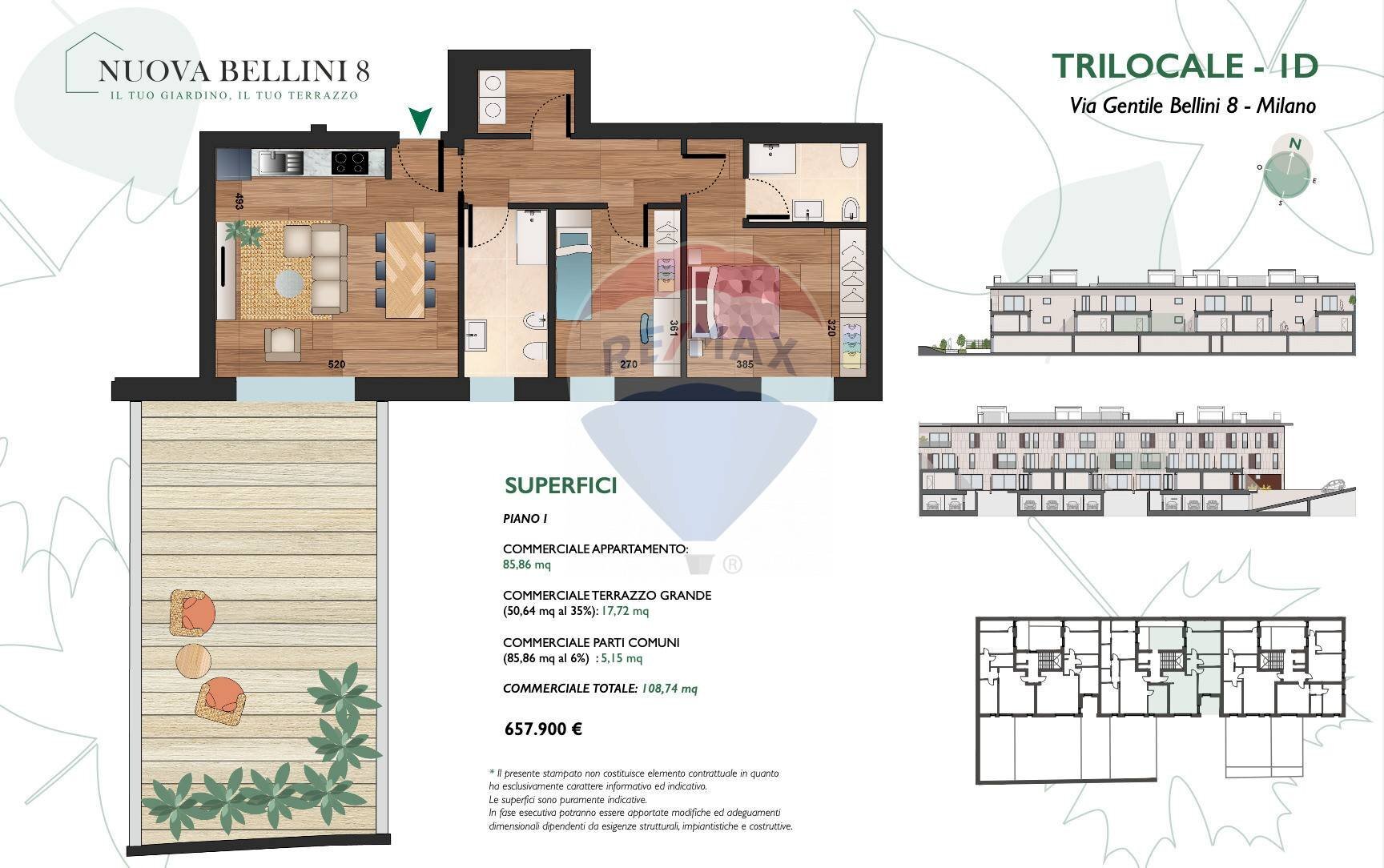Pianta 2D - Three-room apartment Via Gentile Bellini
 
8, Milano - photo 2