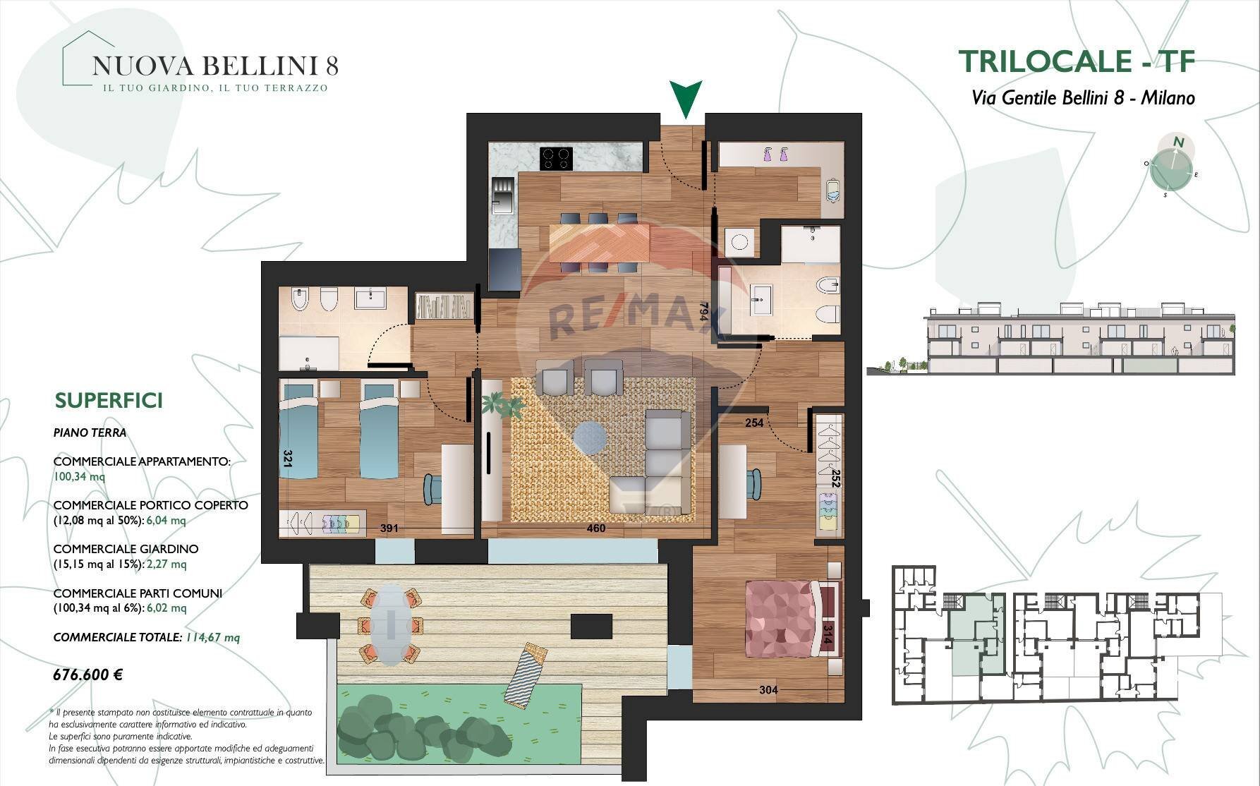 Pianta 2D - Three-room apartment Via Gentile Bellini
8, Milano - photo 2