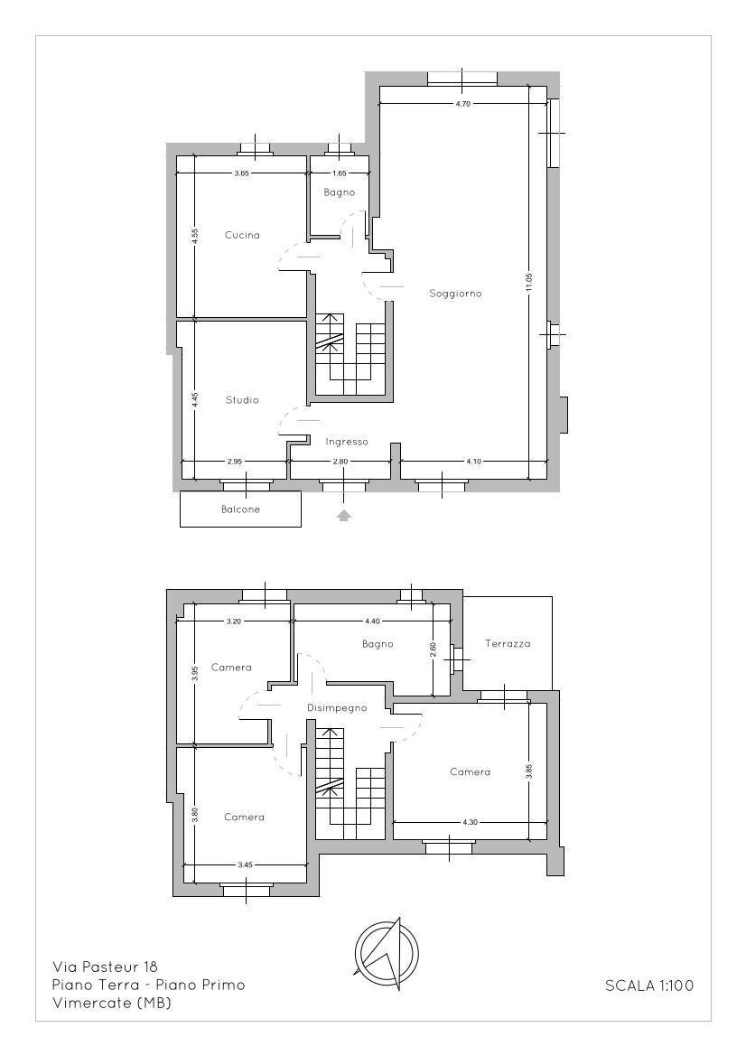 Foto 32 - Casa semi indipendente Via L. Pasteur
 
18, Vimercate - planimetria 1