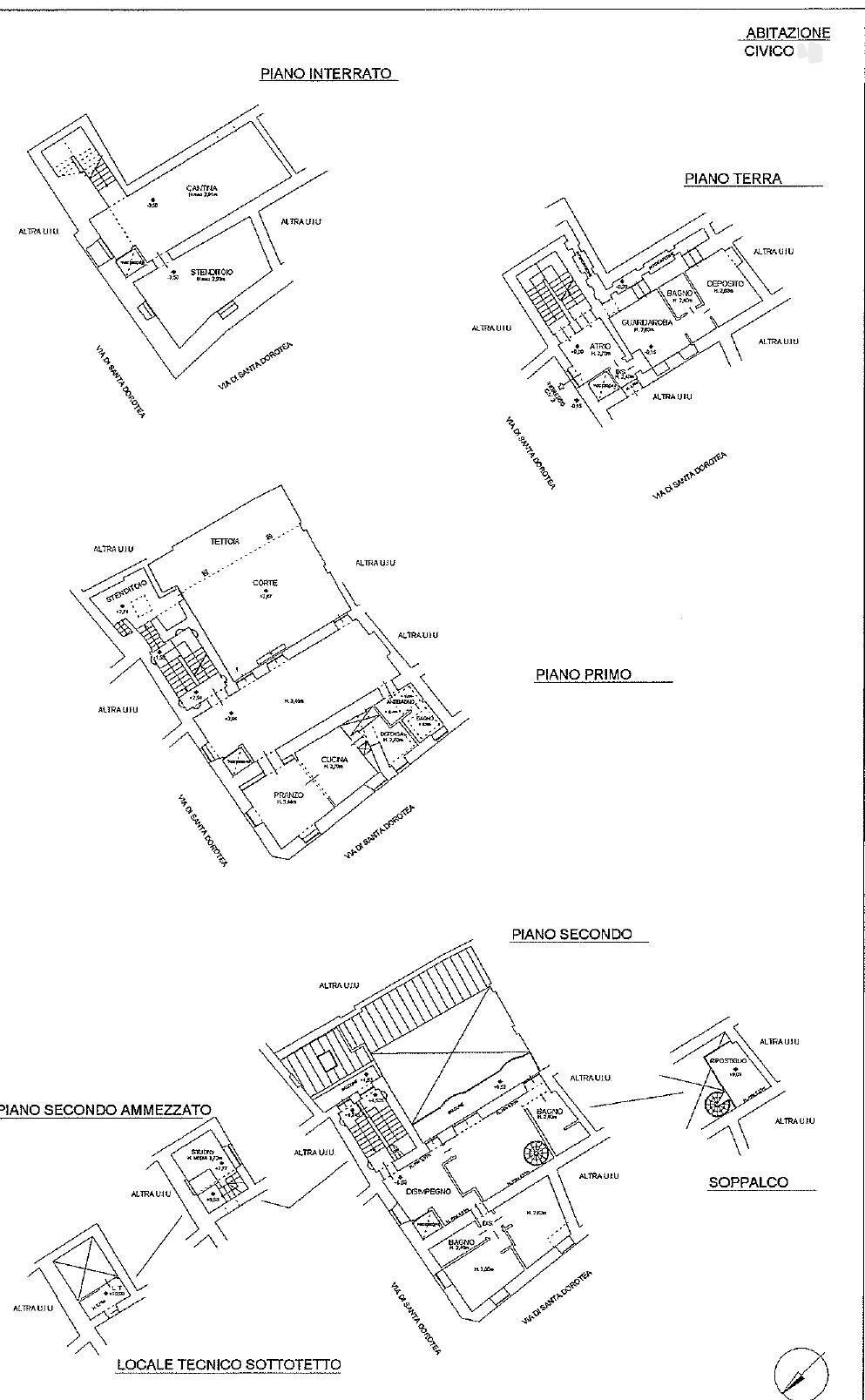 Foto 16 - Independent house VIA DI S. DOROTEA
 
3 e 4, Roma - floor plans 1