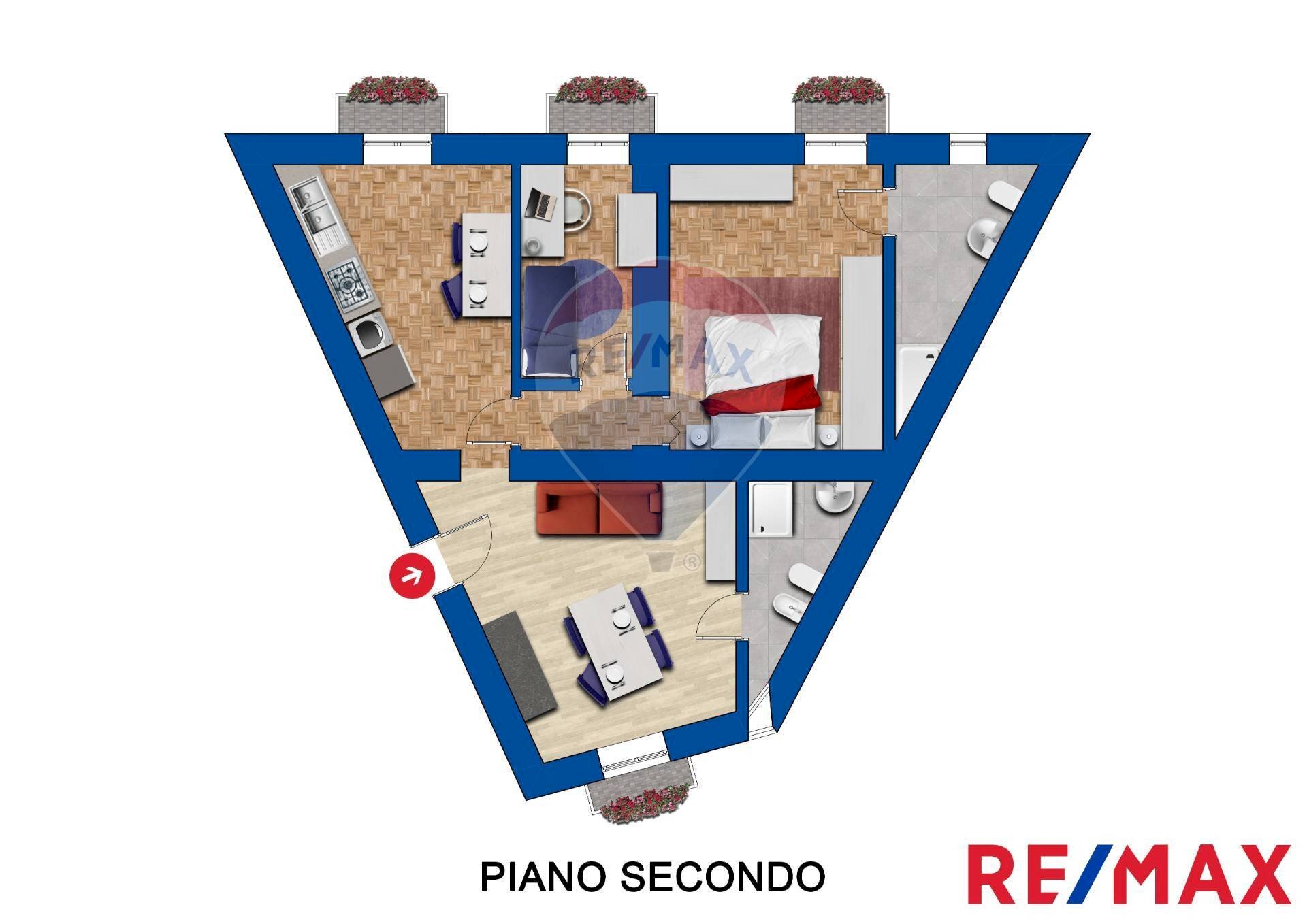 Pianta 2D - Trilocale Via Nazionale
 
13, Civitella Alfedena - planimetria 1
