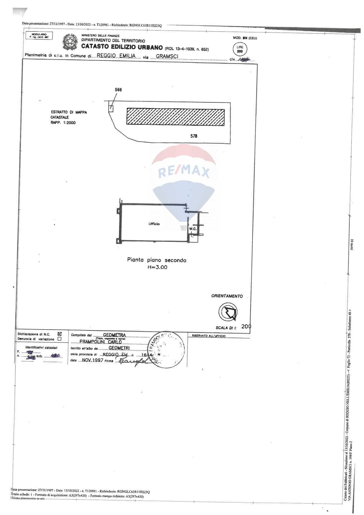 Pianta 2D - Ufficio Via Gramsci
 
104, Reggio nell'Emilia - planimetria 1