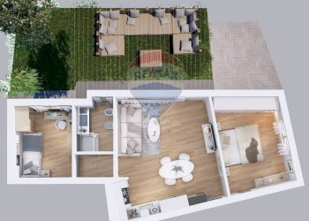 Pianta 3D - Trilocale VIA CADUTI DELLA LIBERAZIONE
 
6, Uboldo - foto 9