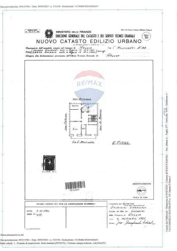 Pianta 2D - Casa indipendente VIA CARMELO MOLTISANTI
 
110, Ragusa - planimetria 1