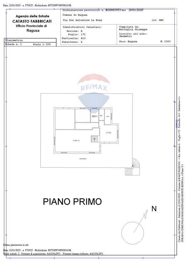 Pianta 2D - Villa contrada magazzinazzi - Renna, Ragusa - planimetria 1