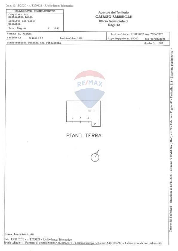 Pianta 2D - Rustico CONTRADA  MONACHELLA, Ragusa - planimetria 1