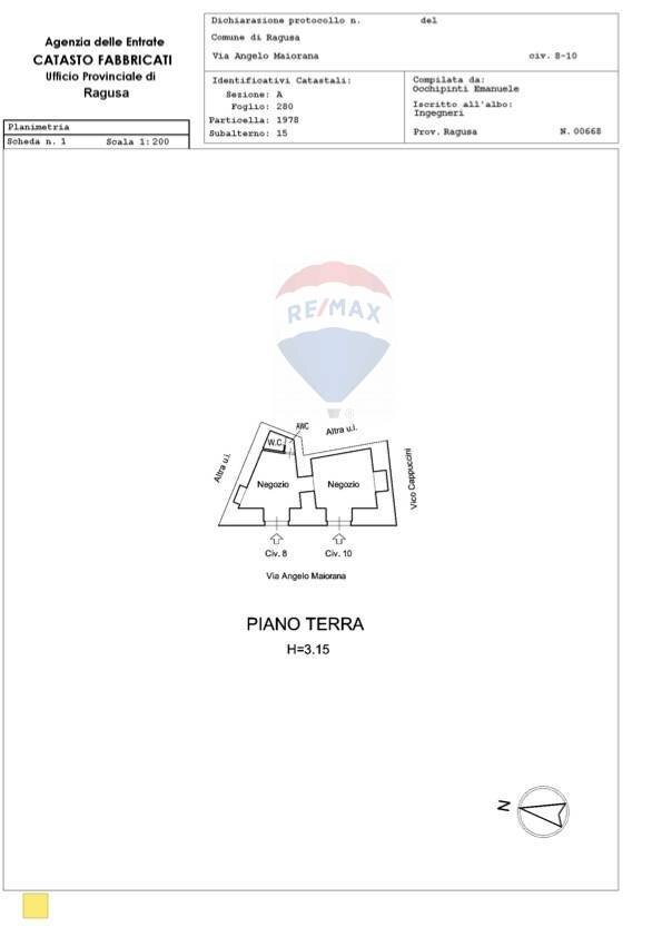 Pianta 2D - Commercial Premises via angelo maiorana
 
8, Ragusa - floor plans 1