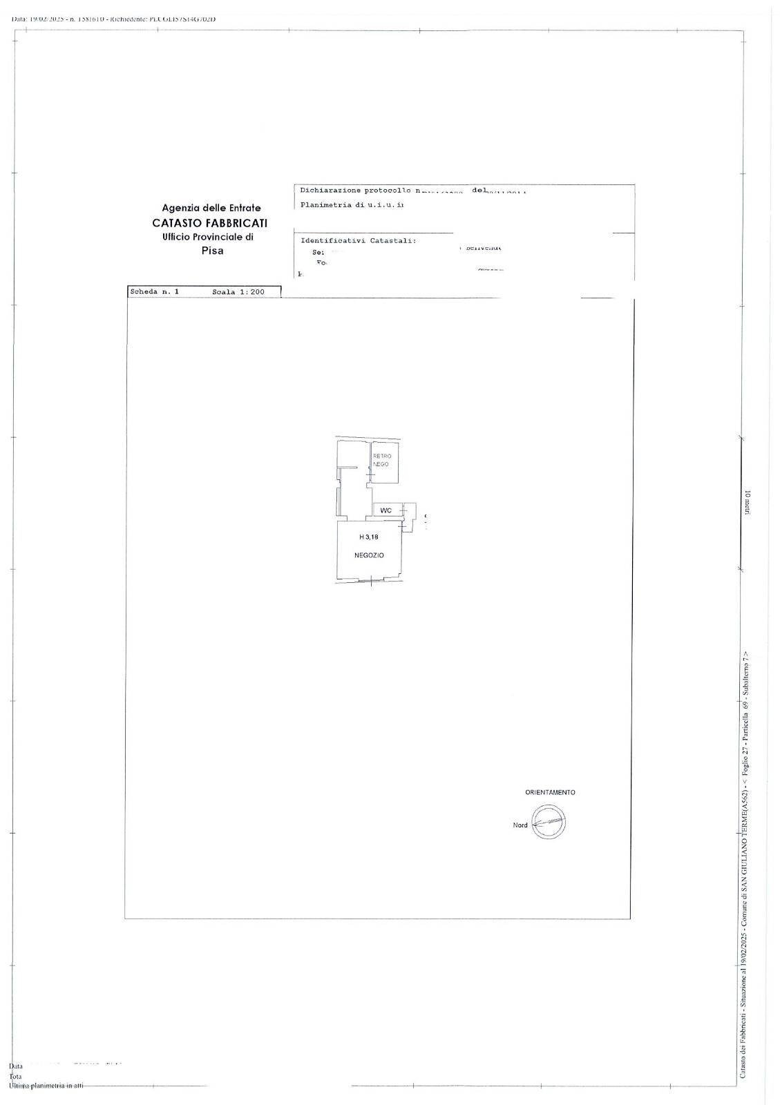Foto 11 - Attività Commerciale via che guevara pontasserchio
 
55, San Giuliano Terme - planimetria 1